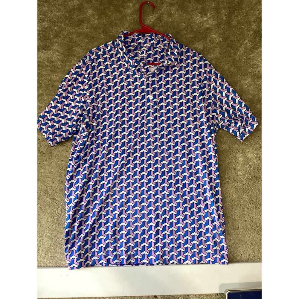 DEOLAX Mens Golf Shirt Fashion Prints Athletic Mens Polo Shirts Short Sleeve XL